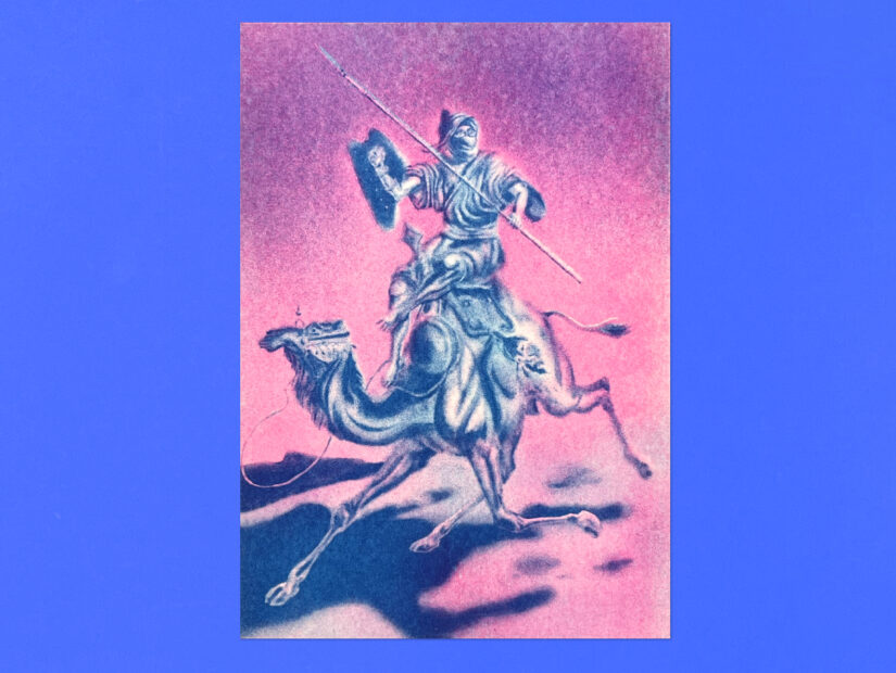 guerrero del desierto, alberto canales, riso III, print, risografía, risoprint, tuareg,