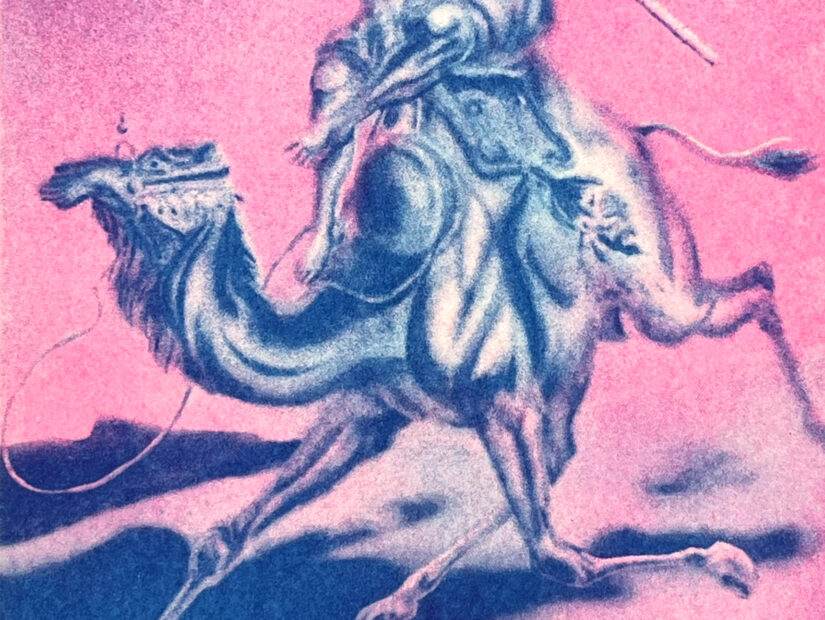 guerrero del desierto, alberto canales, riso III, print, risografía, risoprint, tuareg,